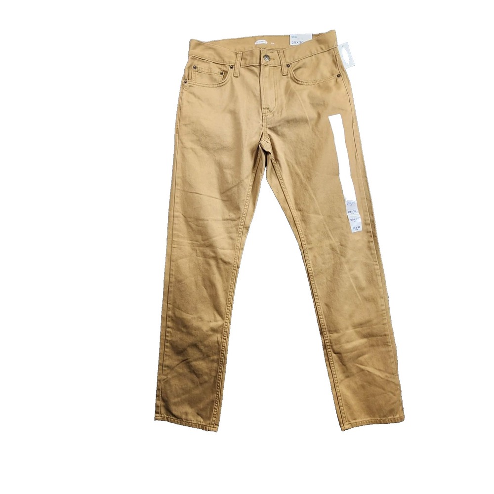 Old‎ Navy 29x30 Tan Slim Fit Chino Pants Khaki Cotton Twill Casual Workwear Mens